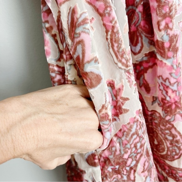 2/25 Free People All the Time Velvet Mini Dress in Petal Combo Romantic Flirty - Picture 3 of 8